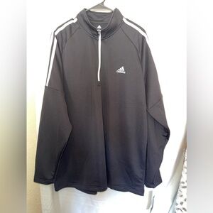 NWT adidas Black & White Dri Fit Half Zip Gold Pullover